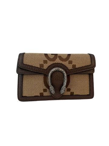 GUCCI - Camel Ebony Jumbo GG Canvas Super Mini Dionysus