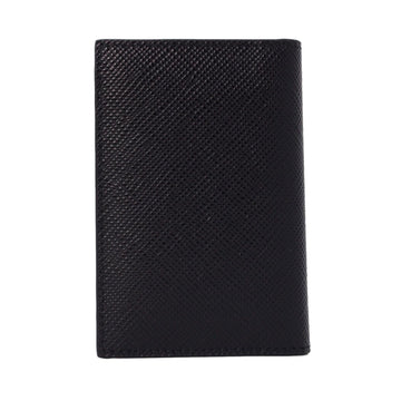 Prada Black Saffiano Leather Vertical Logo Card Holder 2MC101