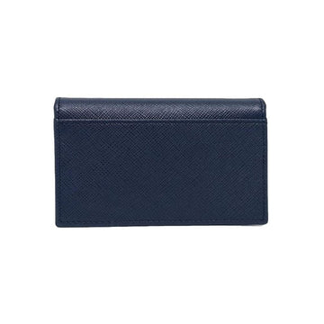 Prada Mens Saffiano Flap Card Holder Wallet Baltico Blue 2MC122
