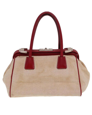 Beige Canvas Prada Handbag
