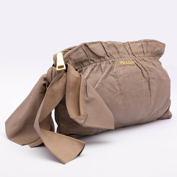 Beige Leather Prada Clutch