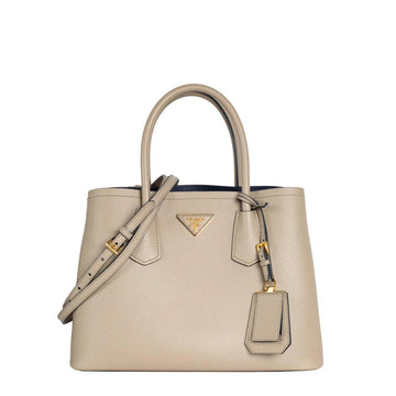 Grey Leather Prada Handbag