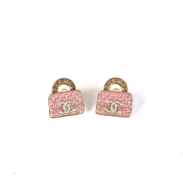 Chanel Earrings B1981 Pink Gold Stud
