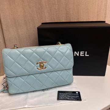Chanel Trendy CC Hobo Bag Light Blue Leather