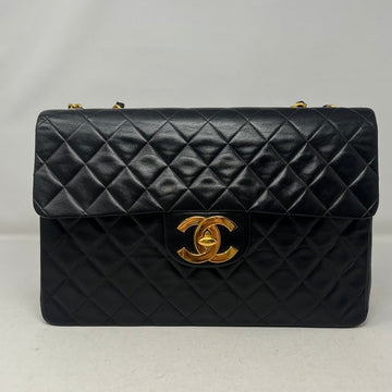 Chanel Maxi Jumbo XL Black Single Flap Shoulder Bag AD963