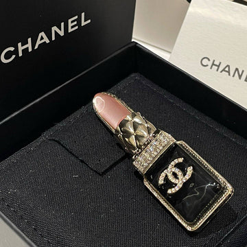 Chanel 22C Lipstick Brooch Black Pink Multicolor Jewelry