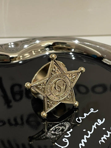 Chanel Dallas Star Ring Silver Ring Size 6