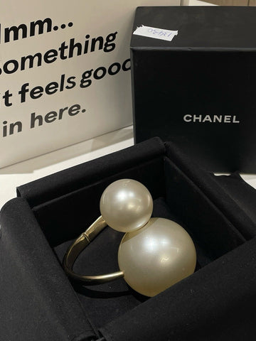 Chanel  Pearl Bracelet 17cm Gold #13430