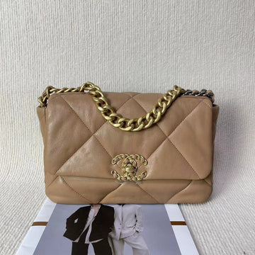 Chanel 19 Bag 5020716 Beige Leather Shoulder Bag