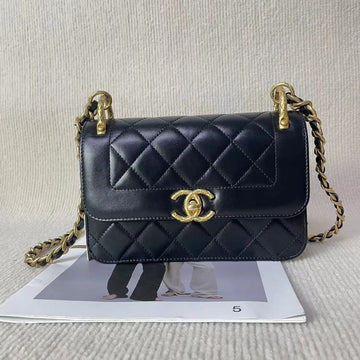 Chanel Classic Quilted Black Leather Shoulder Bag 5020704