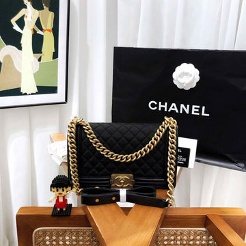 Chanel Leboy Black Quilted Leather Shoulder Bag