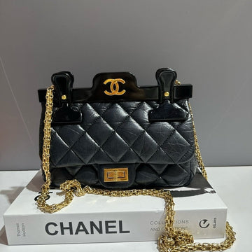 Chanel Clip Bag Small Black Quilted Leather