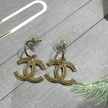 Chanel Gold Logo Earrings