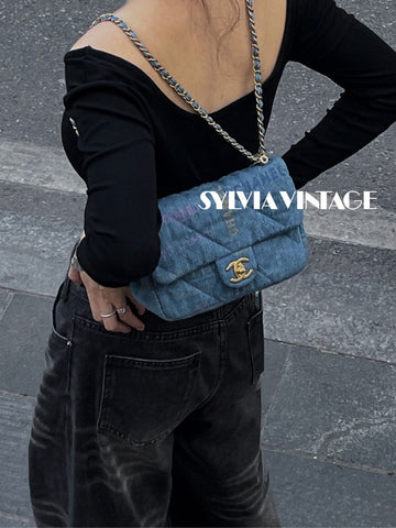Chanel Denim Doodle CF Shoulder Bag - Blue - Shoulder Bag