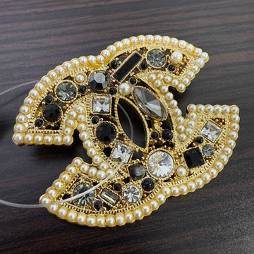 Chanel Coco Rhinestone Pearl Brooch Gold Brooches