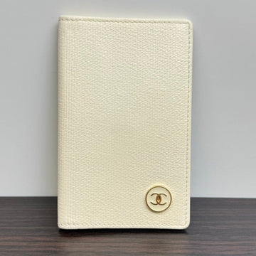 Chanel Calfskin Card Case M108 White Leather Wallet