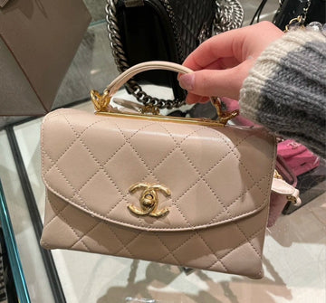 ‚ú®FULL SET  Chanel Top Handle Bag Beige