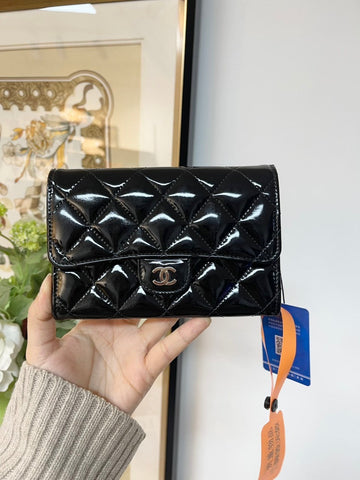 Chanel Patent Leather Wallet #4D in Black