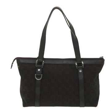GUCCI EC Canvas Tote Bag Dark Brown 268640  ro914
