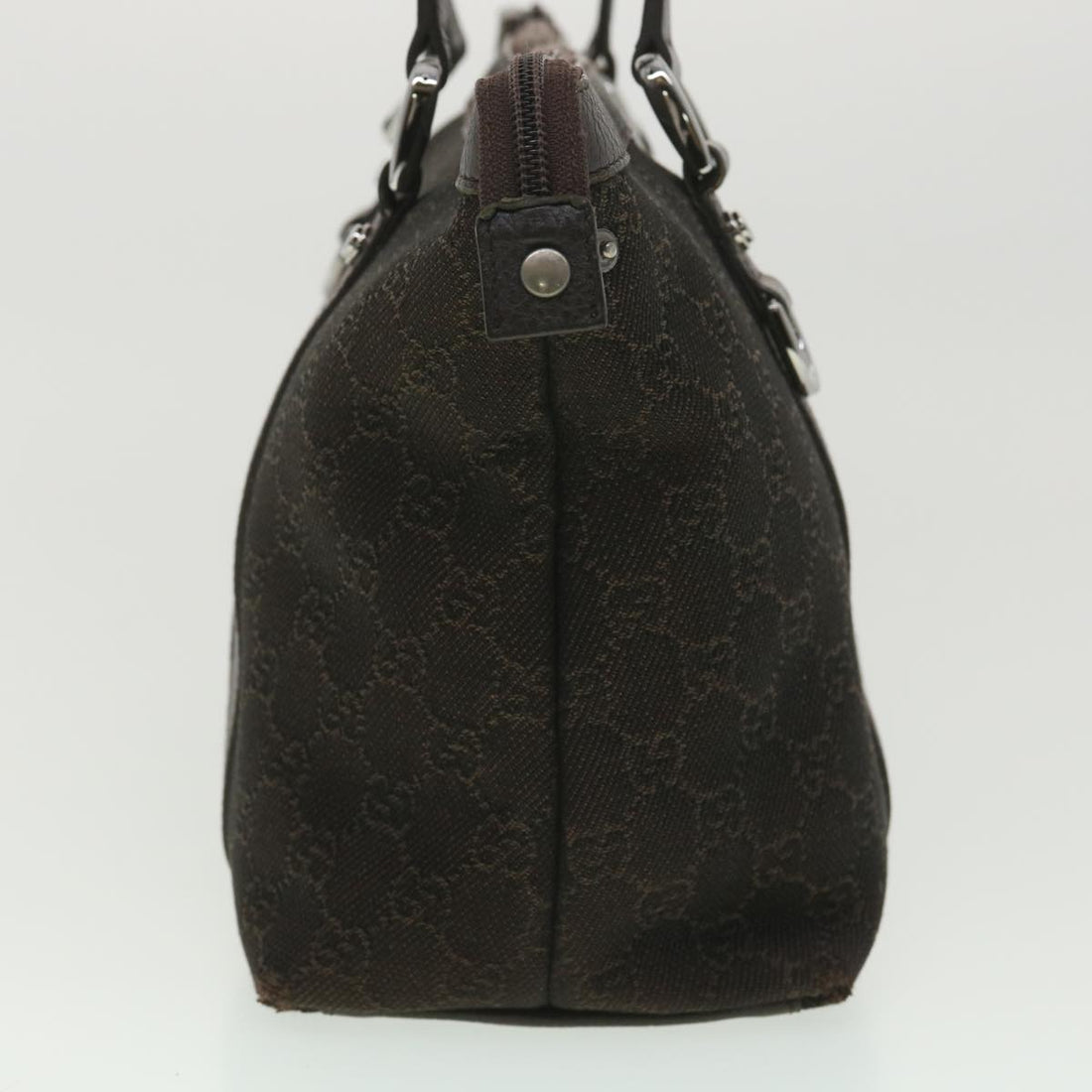 GUCCI EC Canvas Tote Bag Dark Brown 268640  ro914