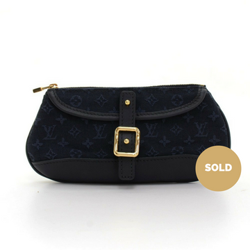 Louis Vuitto Anne Sophie Mini Lin Canvas Clutch Bag
