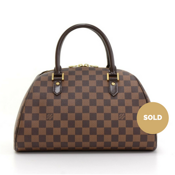 Louis Vuitto Ribera MM Damier Ebene Canvas Handbag
