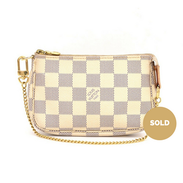 Louis Vuitto Mini Pochette Accessoires Damier Azur Canvas Evening Bag
