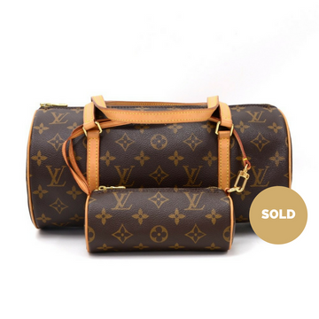 Louis Vuitto Papillon 30 Monogram Canvas Handbag with Pouch