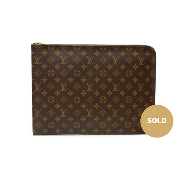 Louis Vuitto Poche Documents Portfolio Monogram Canvas Clutch Bag