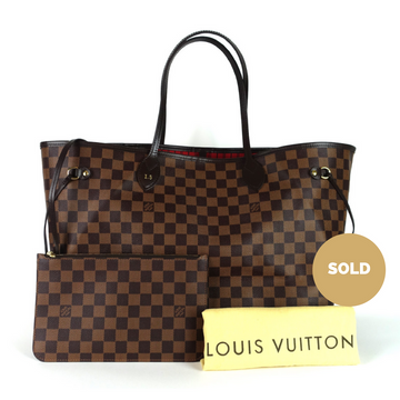 Louis Vuitto Neverfull GM Damier Ebène Canvas Tote Bag