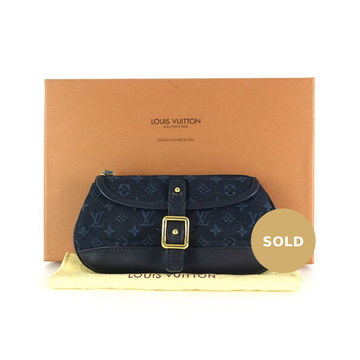 Louis Vuitto Anne Sophie Mini Lin Canvas Clutch Bag