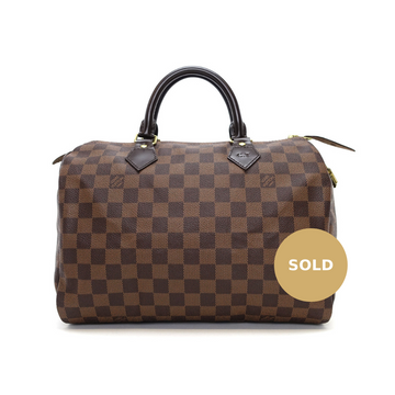 Louis Vuitto Speedy 30 Damier Ebène Canvas Handbag