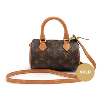 Louis Vuitto Mini Speedy Sac HL Monogram Canvas Handbag with Strap