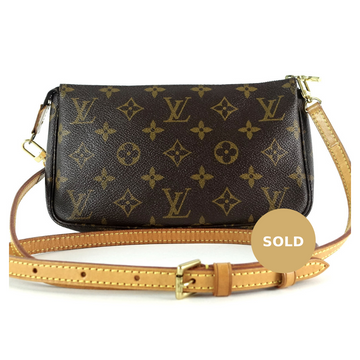 Louis Vuitto Pochette Accessoires Monogram Canvas Bag with Long Strap
