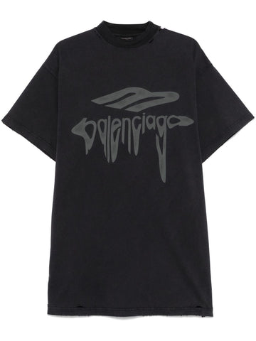 Balenciaga Men 3B Liquified Cotton T-Shirt