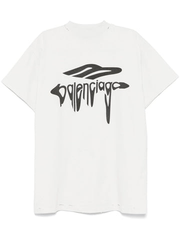 Balenciaga Men 3B Liquified Cotton T-Shirt