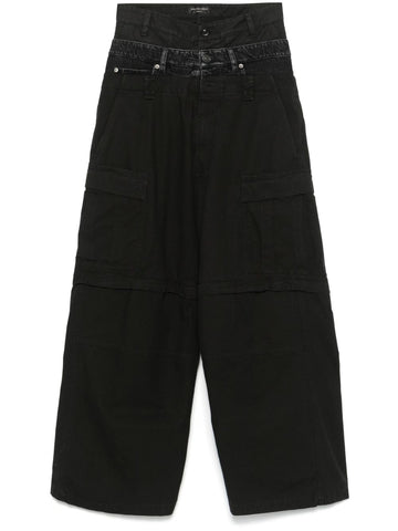 Balenciaga Men Cotton Layered Cargo Trousers