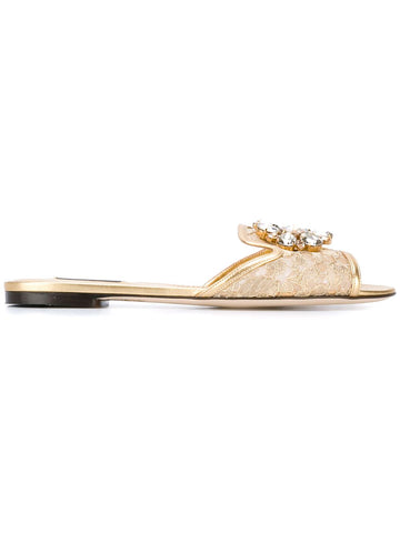 Dolce & Gabbana Women Rainbow Flat Lace Sandals