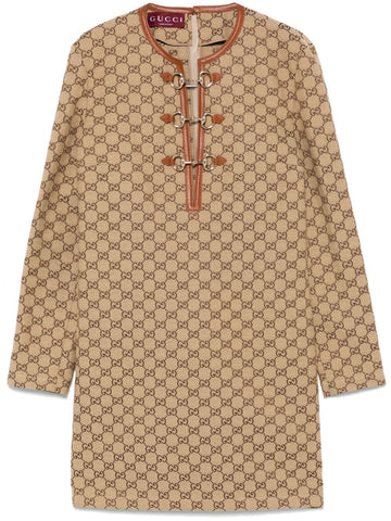 Gucci Women Gg Cotton Midi Dress