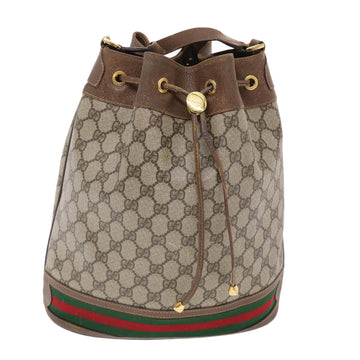 GUCCI EC Canvas Web Sherry Line Shoulder Bag Beige Red Green  tb826