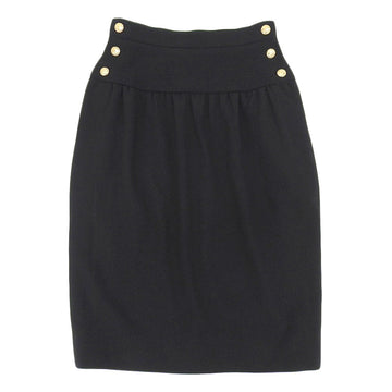 Chanel Wool Skirt Vintage Black