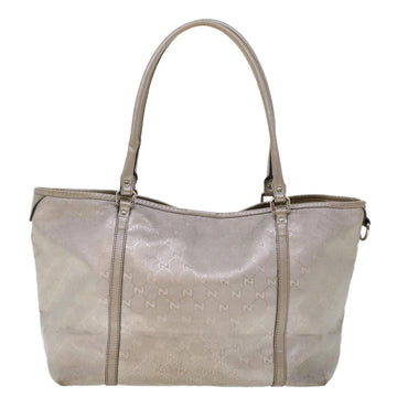 GUCCI EC Canvas Shoulder Bag Silver 197953  uy130