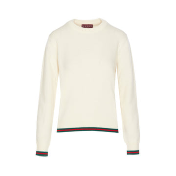 Gucci Women Wool And Cashmere Sweater With Web