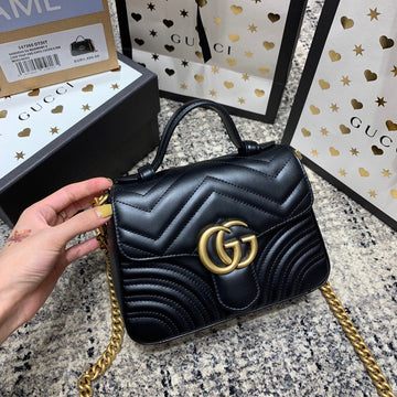 EC Marmont 21cm Mini Top Black Calfskin Gold Hardware