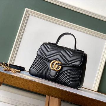 EC Marmont 26.5cm Black Calfskin Gold Hardware