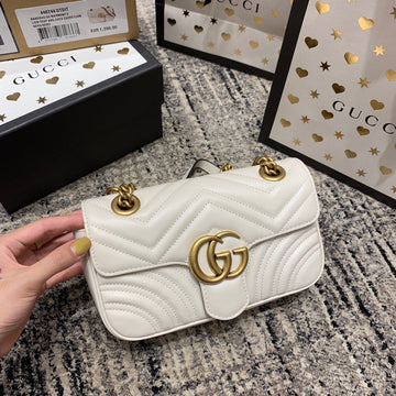 EC Marmont 22cm White Calfskin Gold Hardware