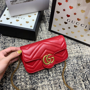 EC Marmont Mini 16.5cm Red Calfskin Gold Hardware