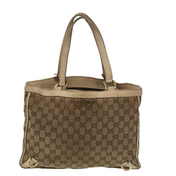 BURBERRY Gucci CS Canvas Tote Bag Nylon 2Set Beige White Auth yk13418