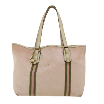 GUCCI EC Canvas Sherry Line Shoulder Bag 2Set Pink Beige