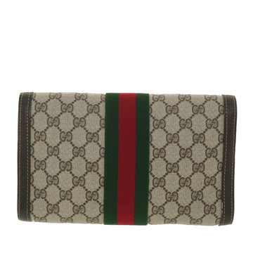 GUCCI EC Canvas Web Sherry Line Clutch Bag Beige Red Green 41.014  yk6142B